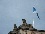 Sphinx on public building with the Scottish Flag, Edinburgh, Scotland